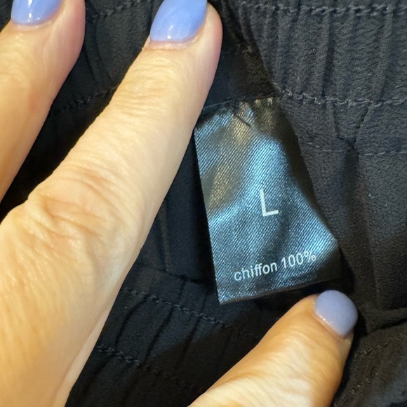 Heipeiwa Black Chiffon Wide-Leg Pants - Picture 5 of 5